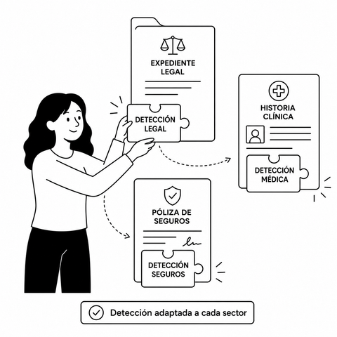 Etiquetes a mida encaixant en documents de diferents sectors